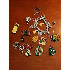 HOLIDAY Mixed Jewelry Lot  - Some signed
